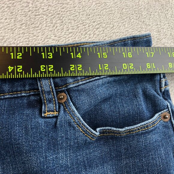 Lands End Womens Jeans Size 14 Mid Rise Bootcut Blue Denim Casual Cotton Classic - Picture 5 of 16